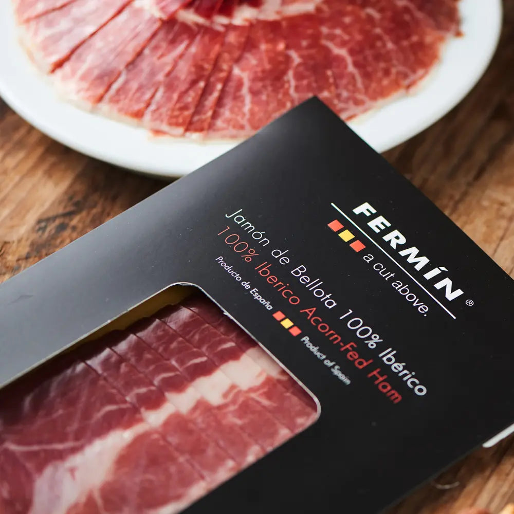 Pata Negra Jamon Bellota 100% Ibérico Loncheado | 100% Ibérico Sliced Ham Acorn-fed